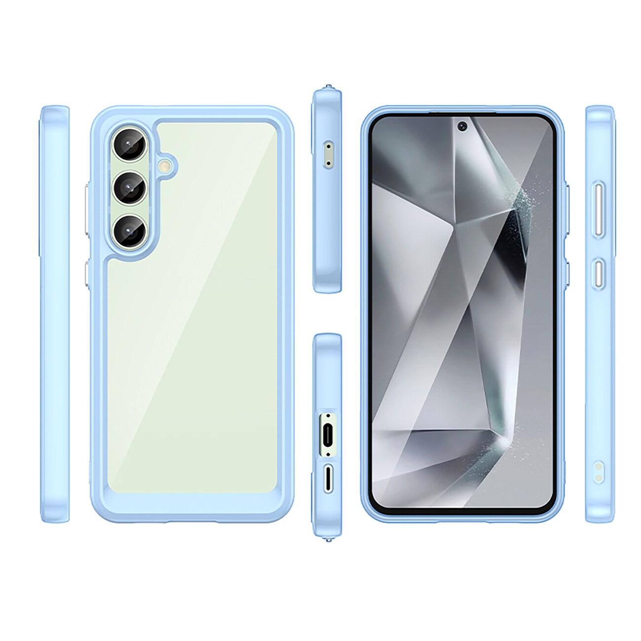 Outer Space-etui med gelramme for Samsung Galaxy S24 FE - Blå