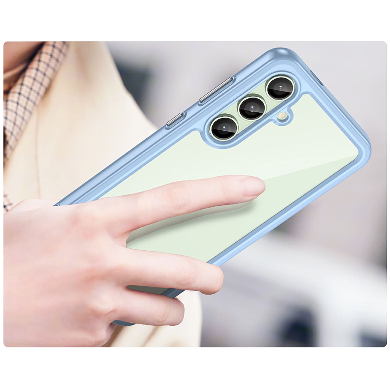 Outer Space-etui med gelramme for Samsung Galaxy S24 FE - Blå