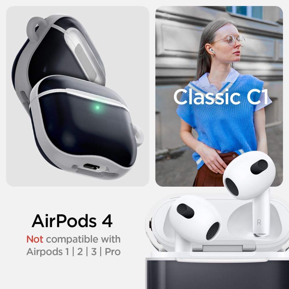 Spigen Classic C1-etui for AirPods 4 - Grafitt