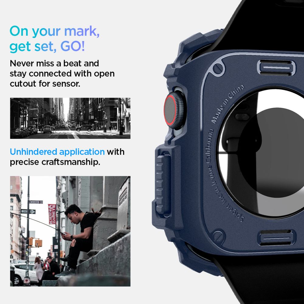 Spigen Robust panseretui til Apple Watch 10 46 mm - marineblå