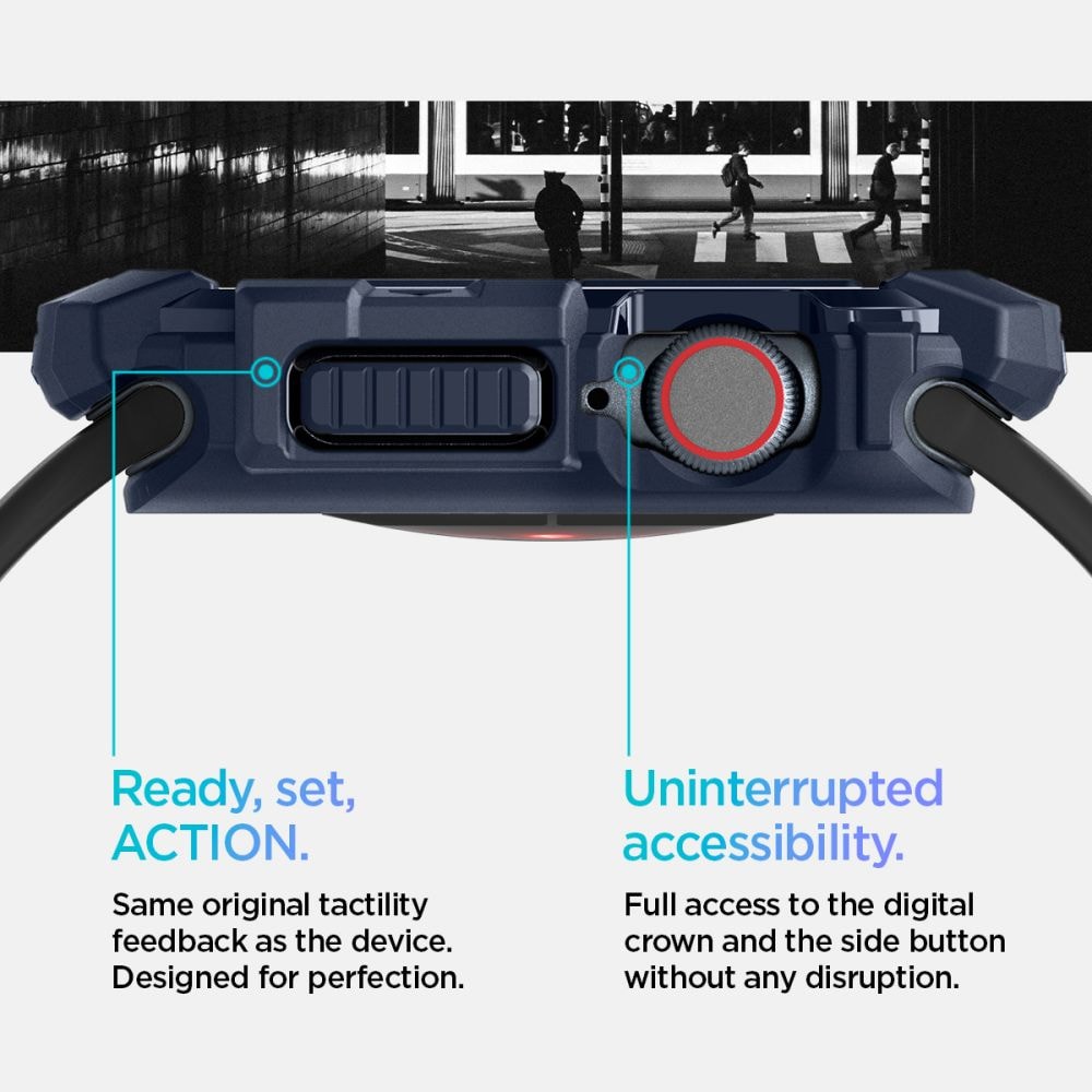 Spigen Robust panseretui til Apple Watch 10 46 mm - marineblå