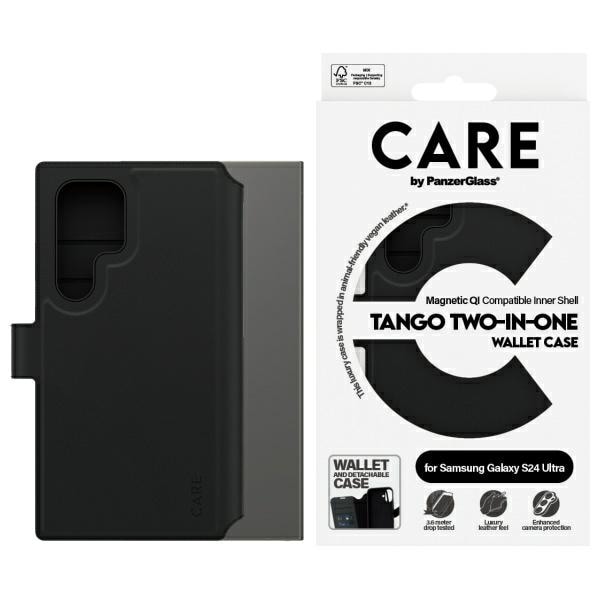 CARE by PanzerGlass Feature Tango 2in1 lommebokveske for Samsung Galaxy S24 Ultra - Svart