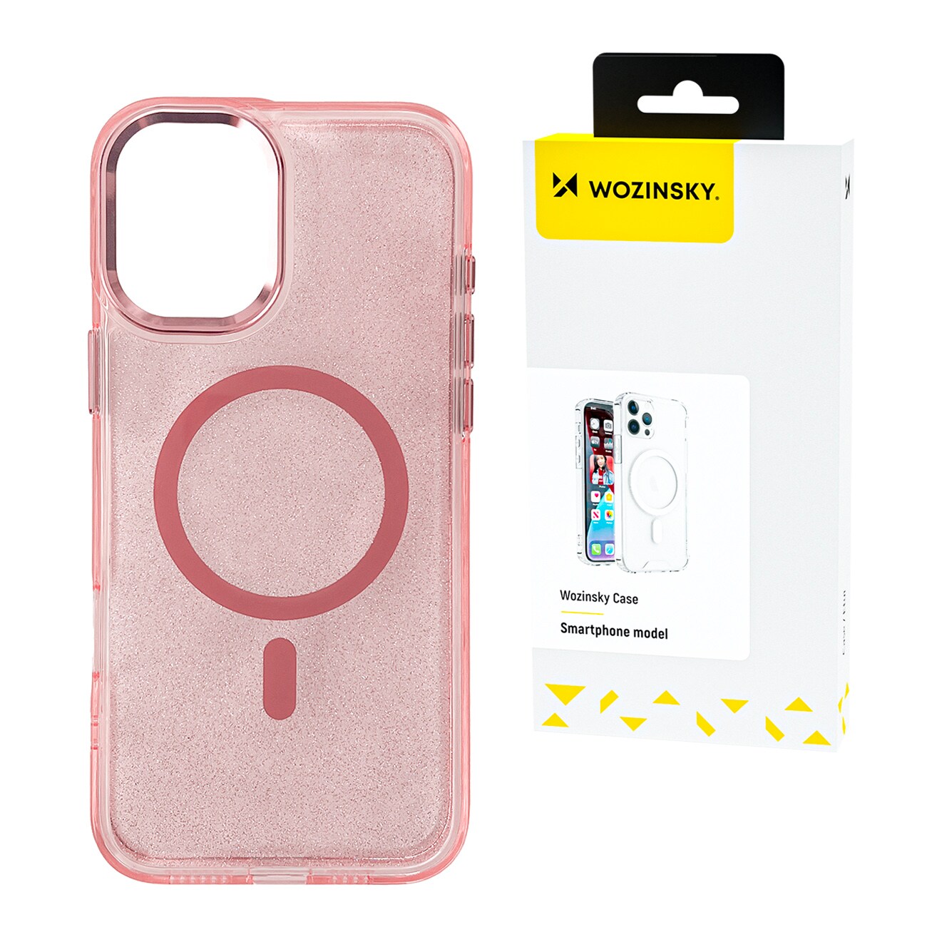 Wozinsky Glitteretui med Mag Safe for Samsung Galaxy S25 Ultra - Rosa med glitter