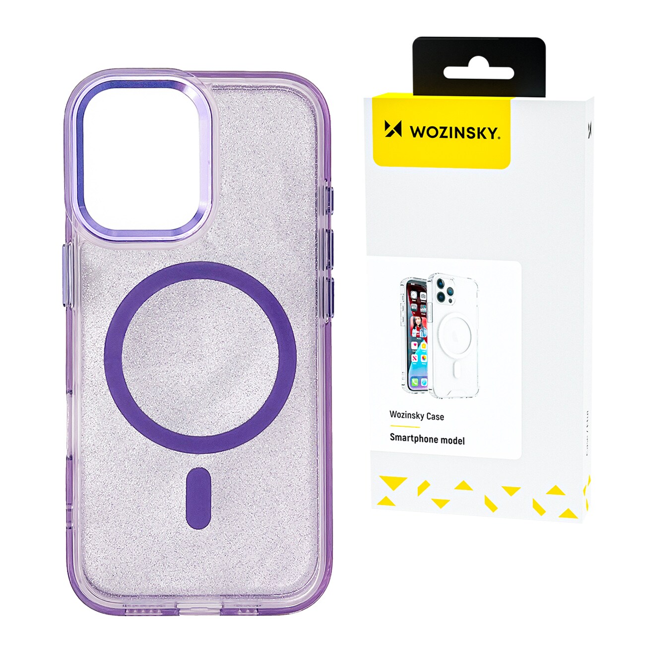 Wozinsky Glitteretui med Mag Safe for Samsung Galaxy S25+ - Lilla med glitter