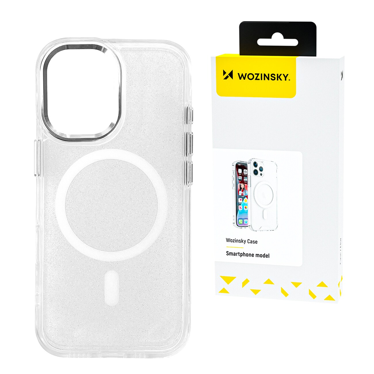 Wozinsky Glitteretui med Mag Safe for Samsung Galaxy S24 FE - Klar med glitter