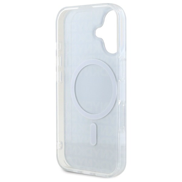 DKNY Repeat Texture Pattern With Stripe iPhone 16-etui - Svart