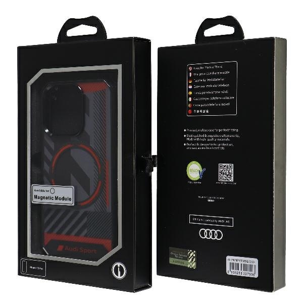 Audi IML Sport MagSafe-etui iPhone 15 Pro 6,1" svart/svart hardcase AU-IMLMIP15P-RSQ/D2-BK