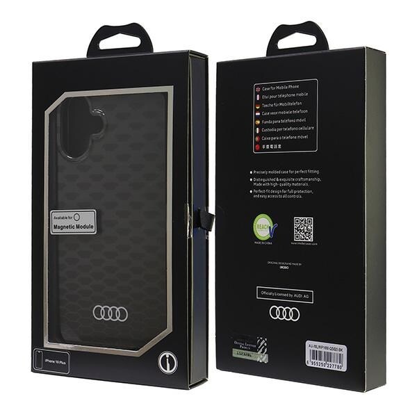 Audi IML Stitching Pattern MagSafe iPhone 16 Plus 6.7" Black Hardcase AU-IMLMIP16M-Q5/D3-BK