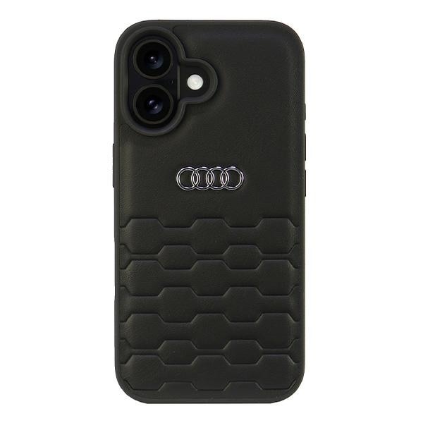 Audi syntetisk lær iPhone 16 6,1" svart/svart hardcase AU-TPUPCIP16-GT/D2-BK
