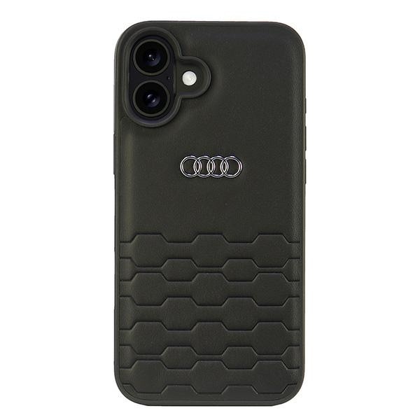 Audi syntetisk lær iPhone 16 Plus 6,7" svart/svart hardcase AU-TPUPCIP16M-GT/D2-BK