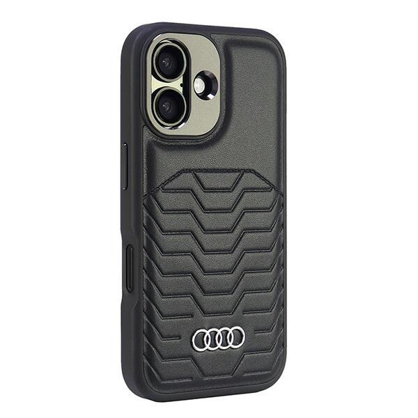 Audi syntetisk lær MagSafe iPhone 16 Plus 6,7" svart/svart hardcase AU-TPUPCMIP16M-GT/D3-BK