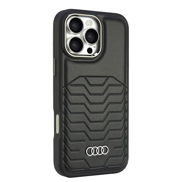 Audi syntetisk lær MagSafe iPhone 16 Pro Max 6,9" svart/sort hardcase AU-TPUPCMIP16PM-GT/D3-BK