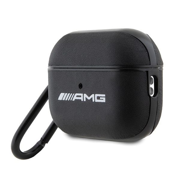 AMG AMAP2SLWK AirPods Pro 2 (2022/2023) deksel i svart/svart lær med hvit logo