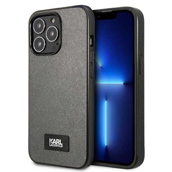 Karl Lagerfeld Saffiano Plaque-etui til iPhone 13 Pro / 13 6,1" - sølv