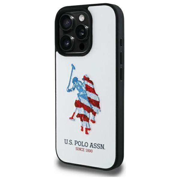US Polo USHCP15XPUSH iPhone 15 Pro Max 6,7" hvit/hvit skinn Big DH American Flag