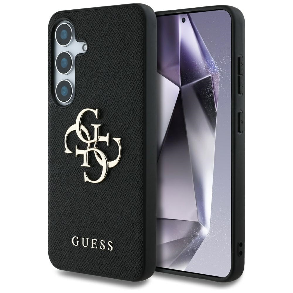 Guess Grained Big 4G Logo Small Classic Logo etui for Samsung Galaxy S25 svart
