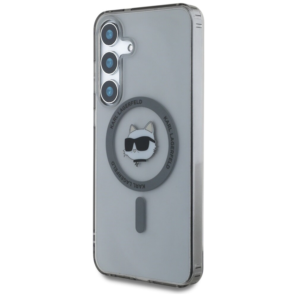 Karl Lagerfeld Button Choupette Head Trykt logo MagSafe Samsung Galaxy S25-etui svart