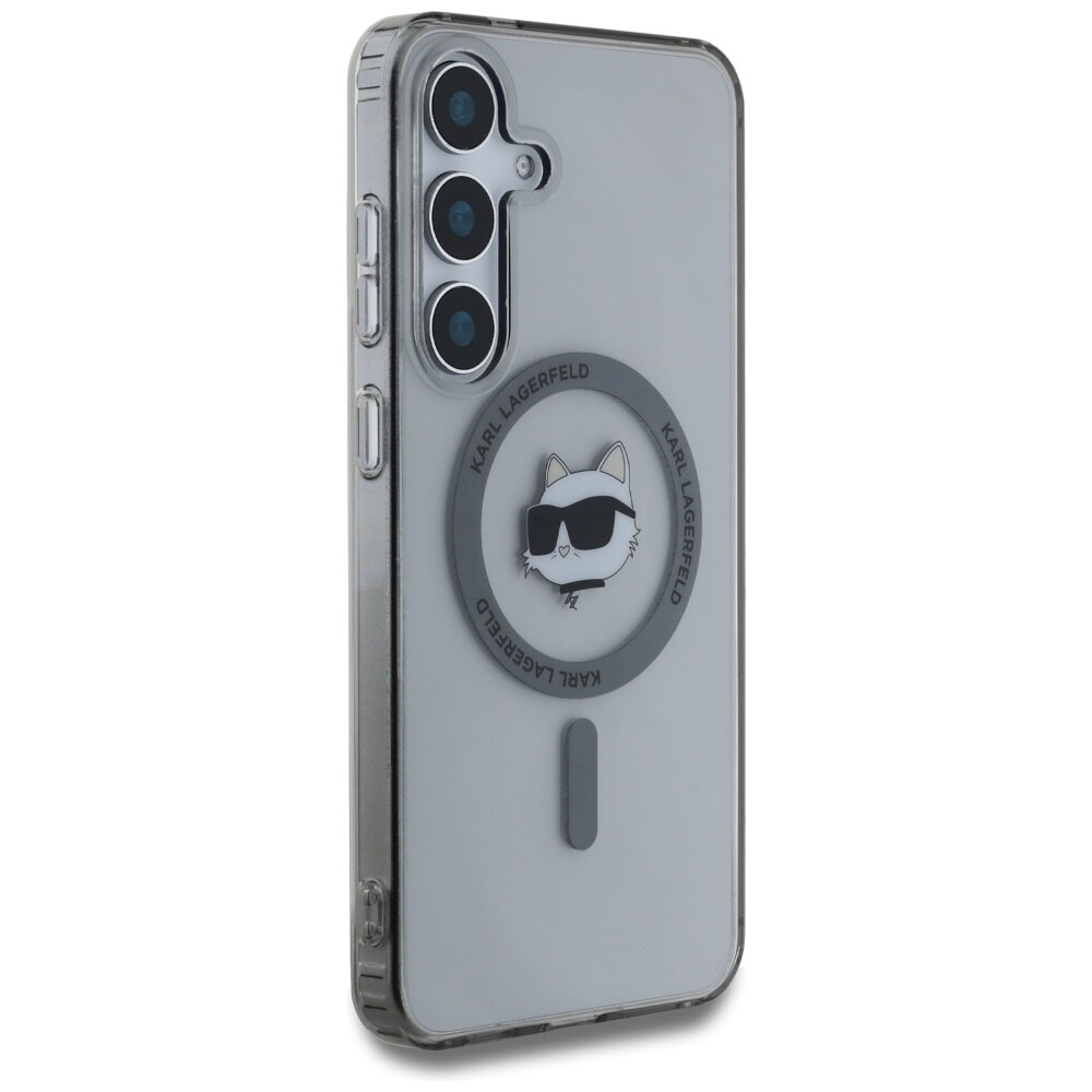 Karl Lagerfeld Button Choupette Head Trykt logo MagSafe Samsung Galaxy S25-etui svart