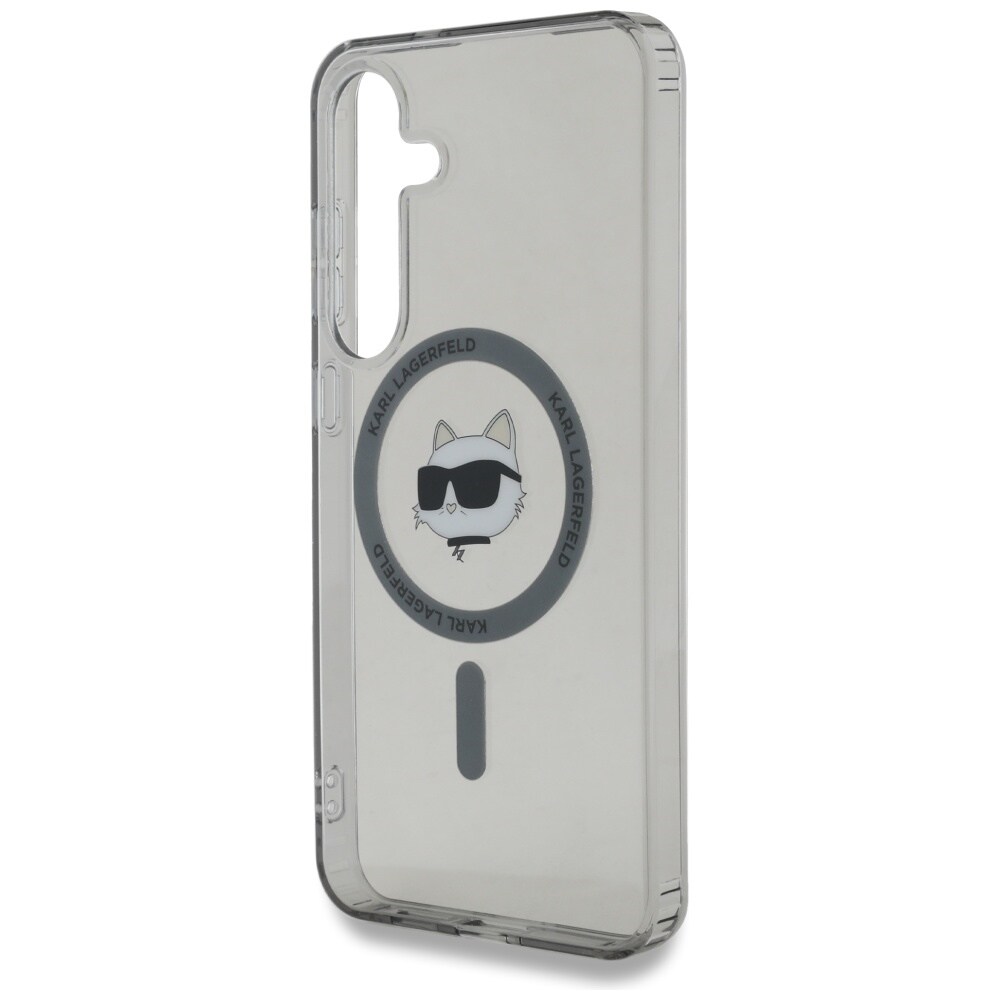Karl Lagerfeld Button Choupette Head Trykt logo MagSafe Samsung Galaxy S25-etui svart