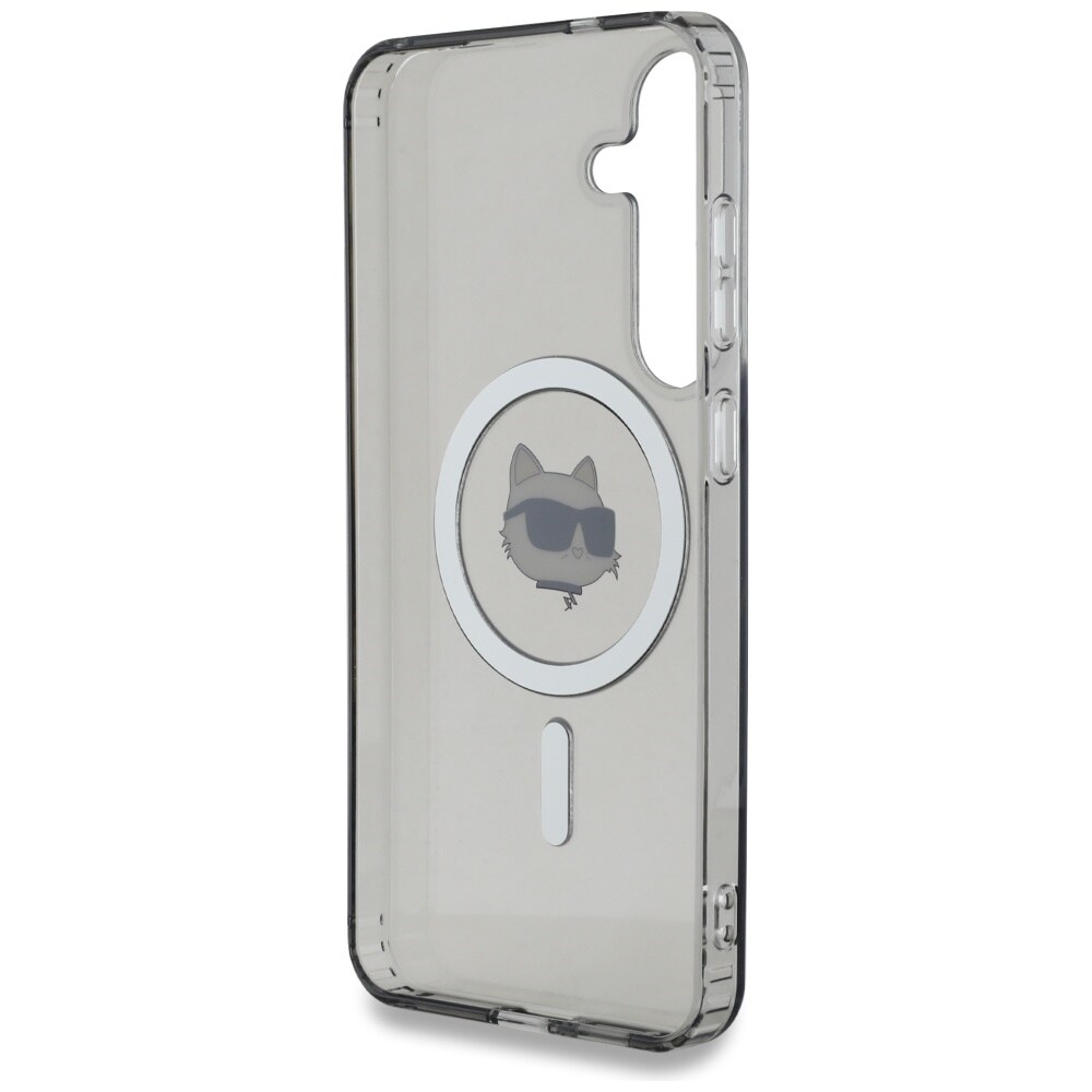 Karl Lagerfeld Button Choupette Head Trykt logo MagSafe Samsung Galaxy S25-etui svart