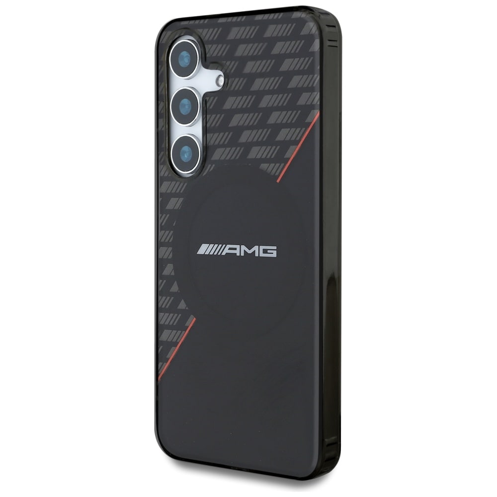 AMG Double Layer Rhombs MagSafe-etui for Samsung Galaxy S25 - Svart/Rød