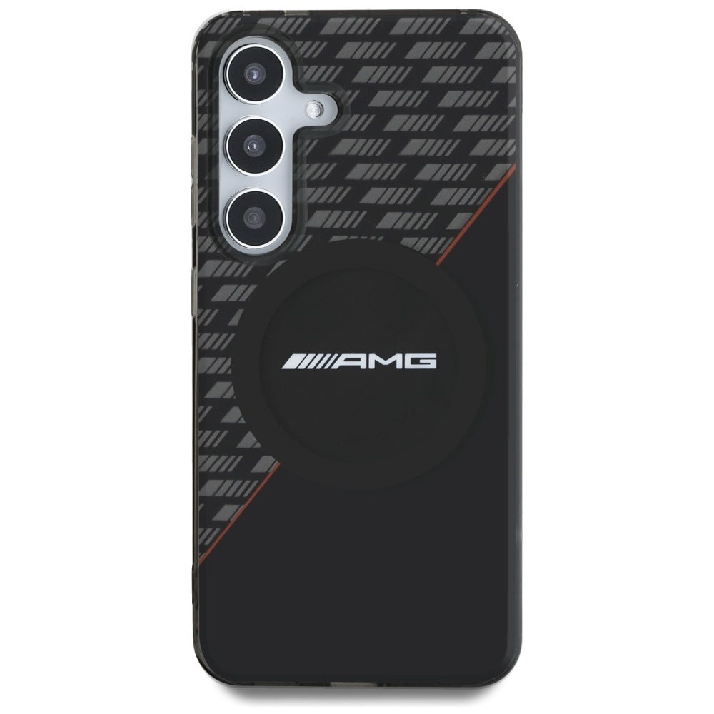 AMG Double Layer Rhombs MagSafe-etui for Samsung Galaxy S25 - Svart/Rød