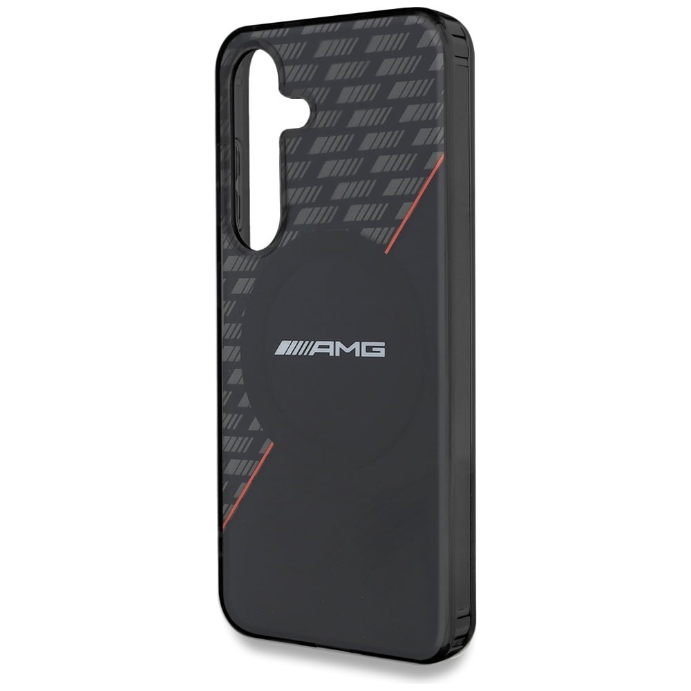 AMG Double Layer Rhombs MagSafe-etui for Samsung Galaxy S25 - Svart/Rød