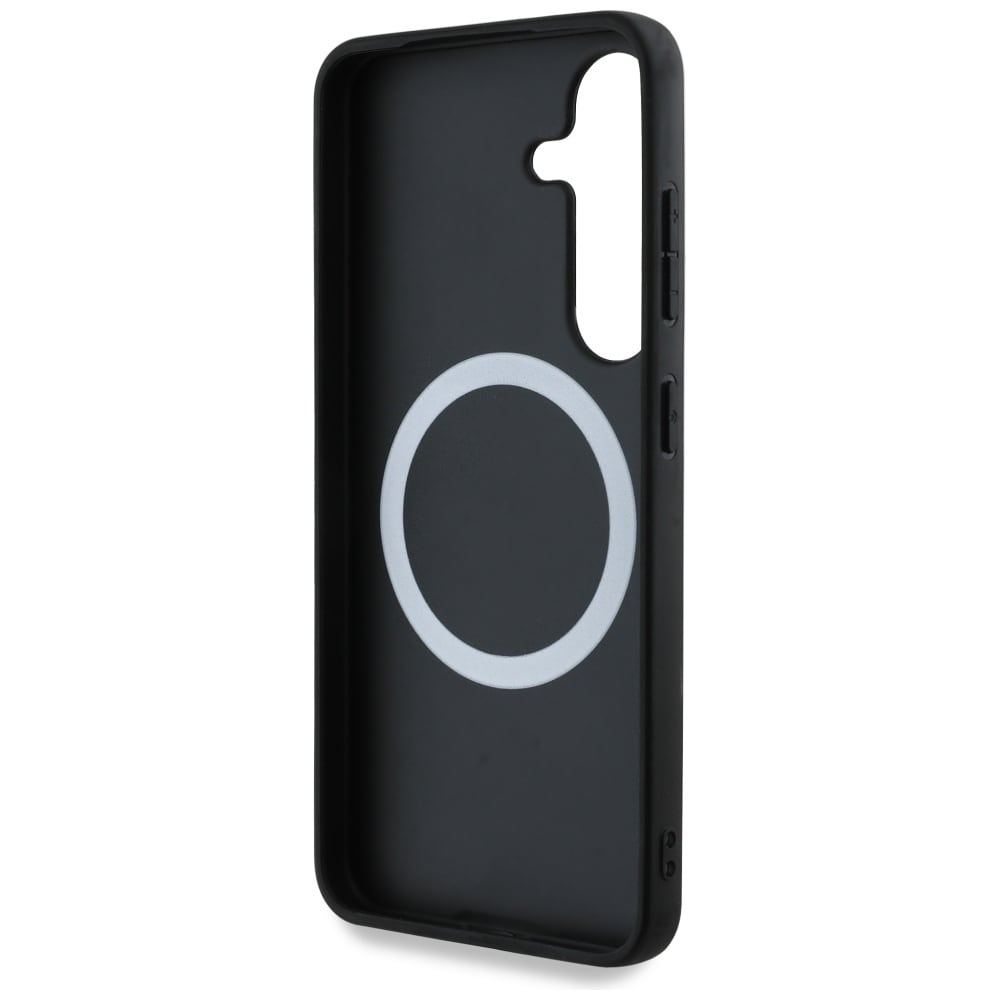 BMW Overdimensjonert MagSafe-etui i lær med striper for Samsung Galaxy S25 - svart