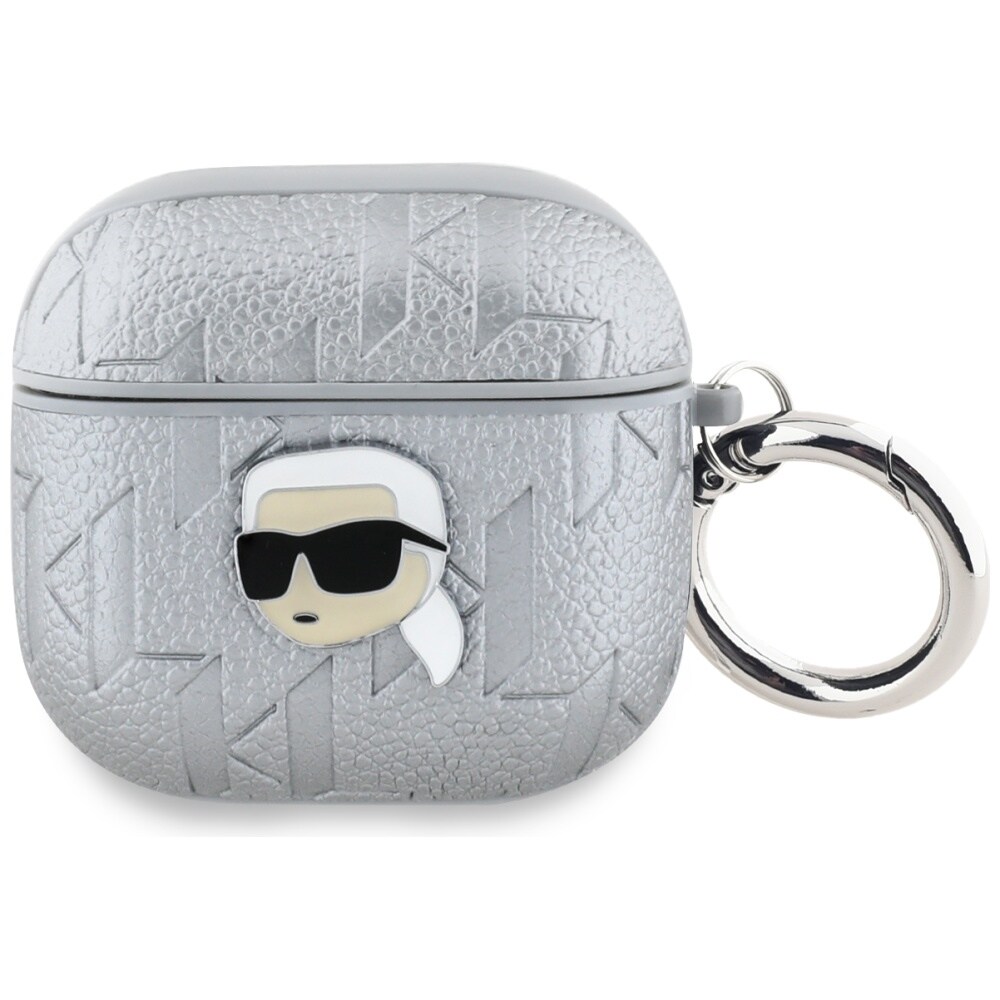 Karl Lagerfeld Monogram Karl Head-etui for AirPods 4 - sølv
