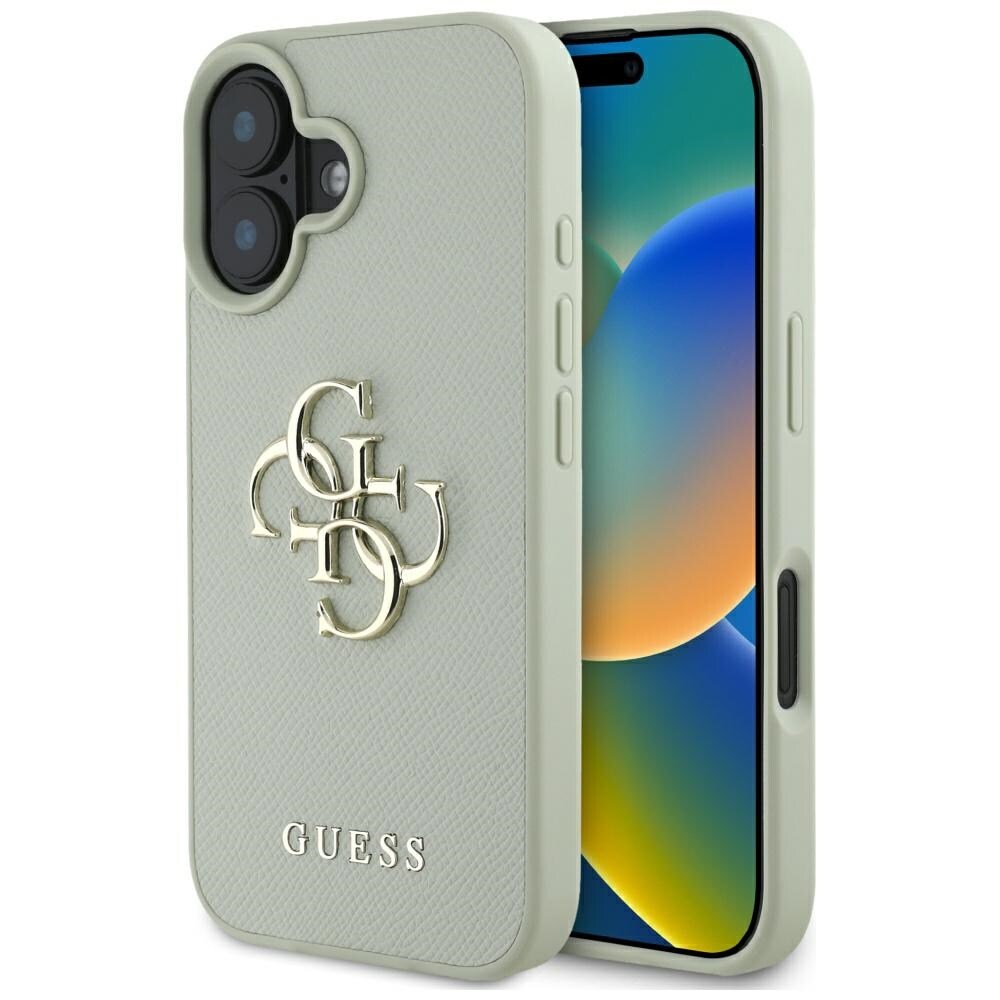 Guess Grained Big 4G Logo Small Classic Logoetui til iPhone 16 - grønn
