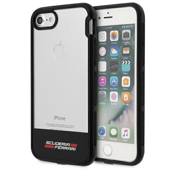 Ferrari Racing Shield-etui for iPhone 7 / 8 / SE 2020 / SE 2022 - halvtransparent