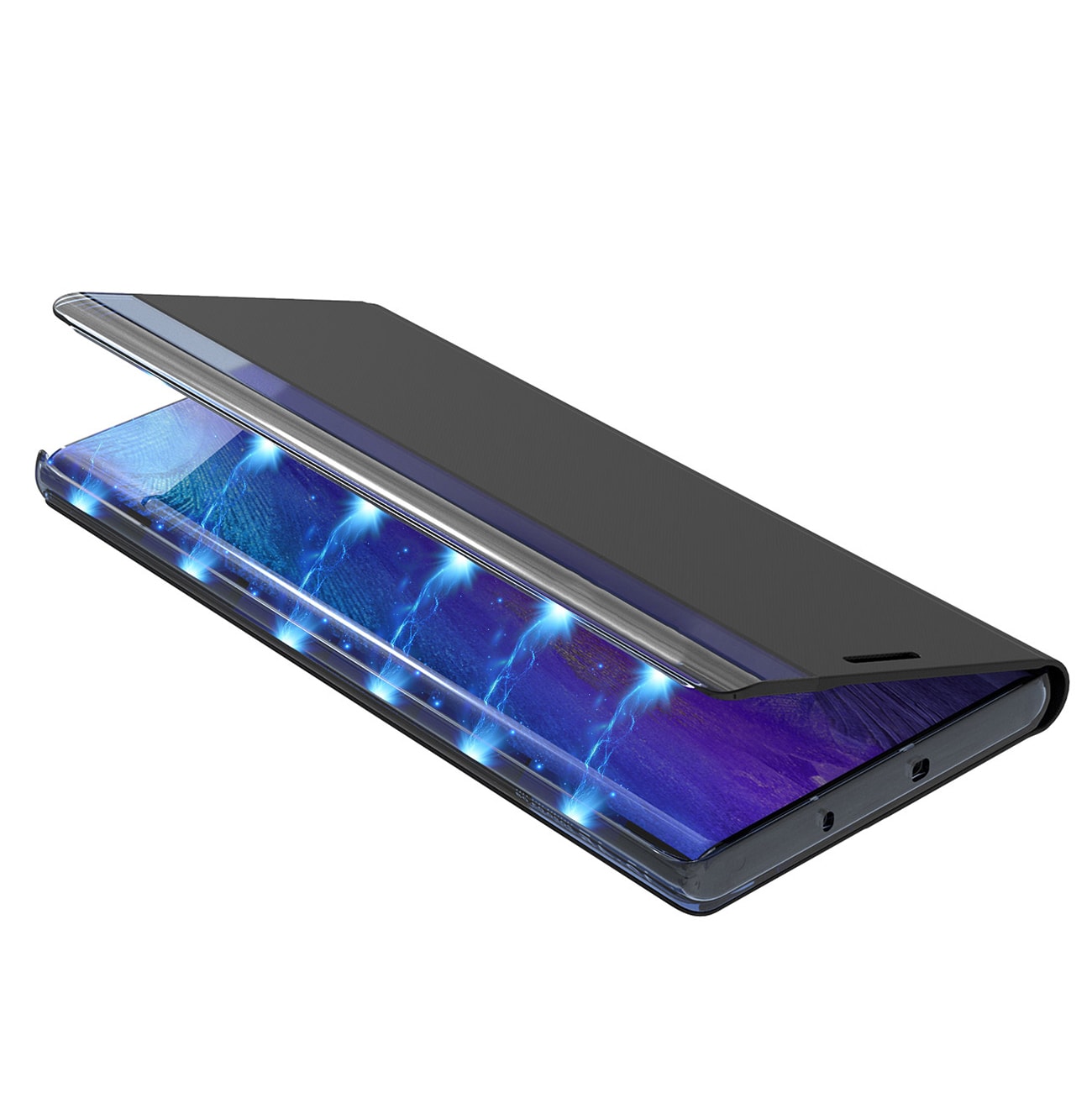 Nytt Sleep-etui iPhone 16e Flip Cover med stativ - blå