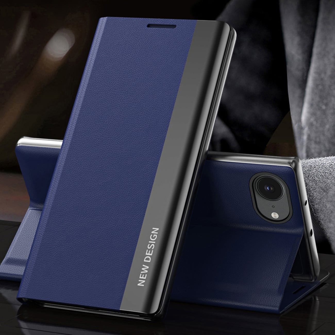 Sleep Case Pro for iPhone 16e med klaff og stativ - blå