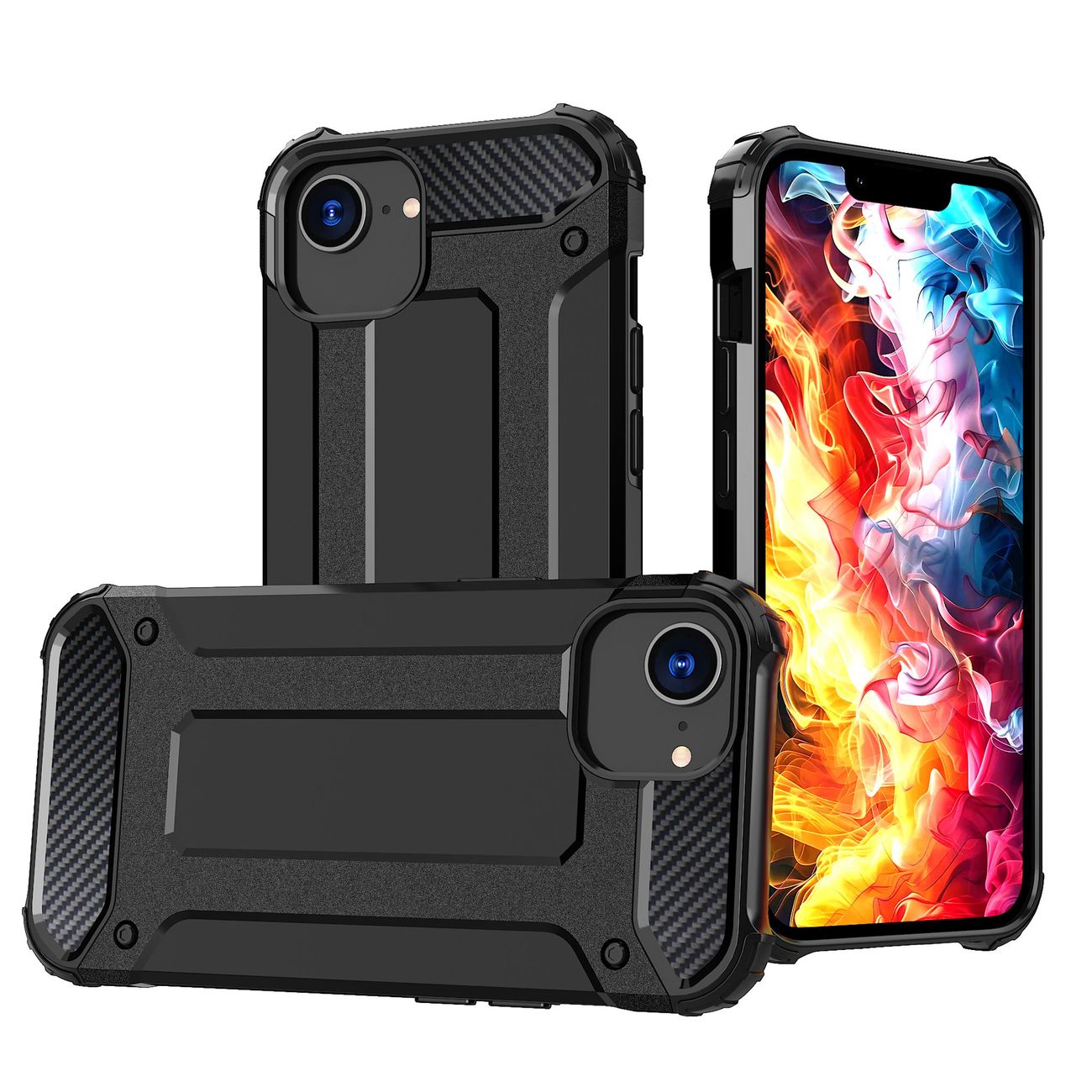 Hybrid Armor-etui for iPhone 16e - Svart