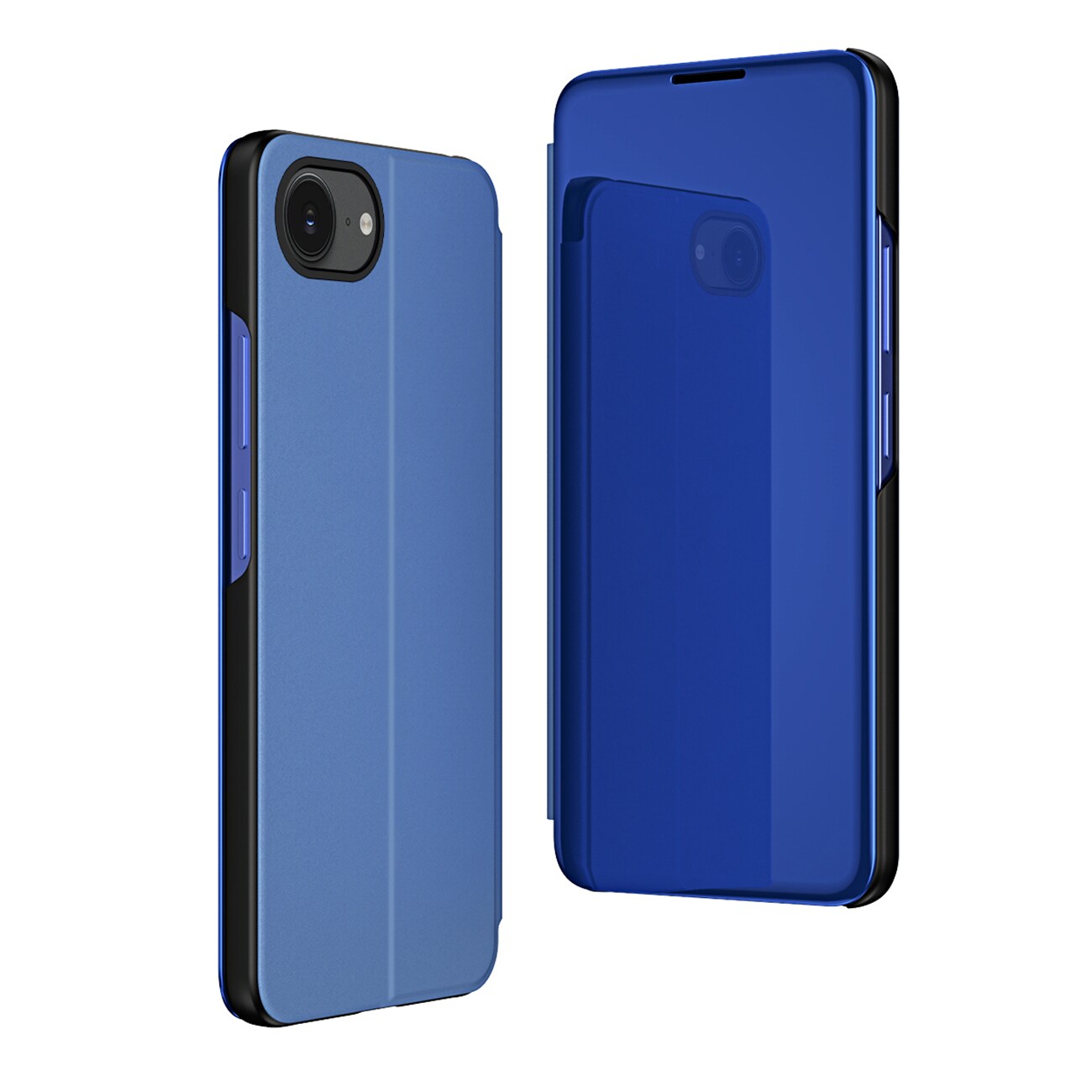 Clear View-etui for iPhone 16e Flip Cover - blå