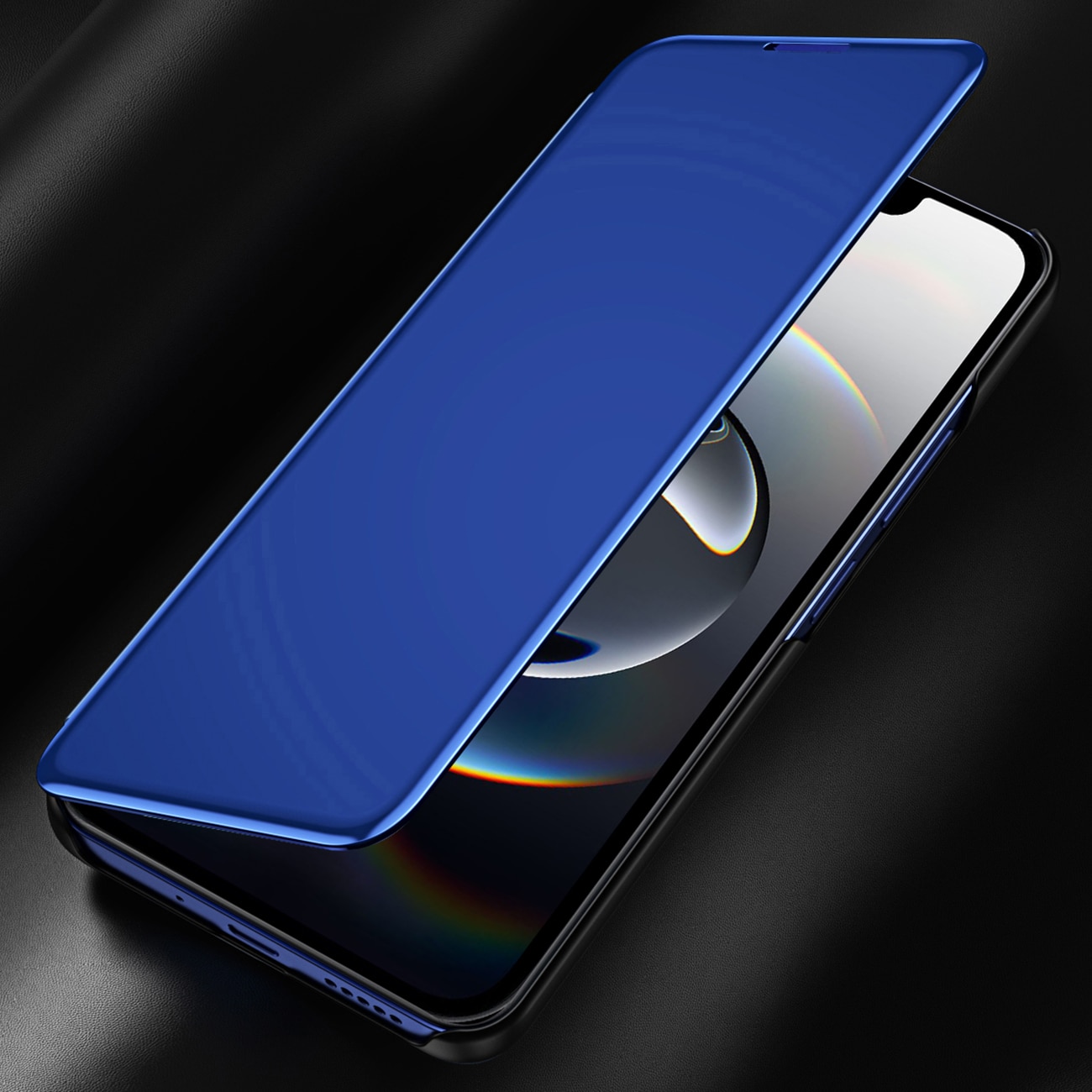Clear View-etui for iPhone 16e Flip Cover - blå