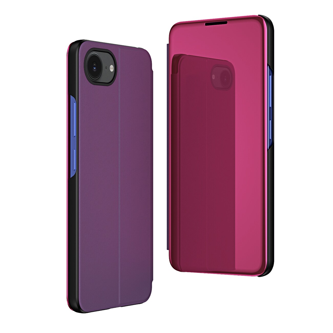 Clear View-etui for iPhone 16e Flip Cover - Rosa