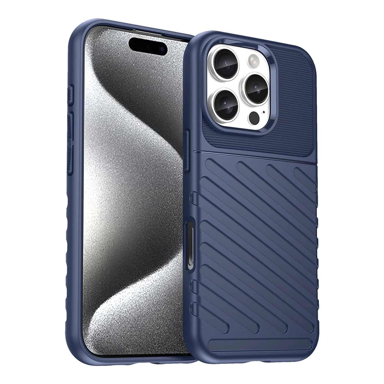 Thunder-etui for iPhone 16e pansrede deksler i silikon - blå