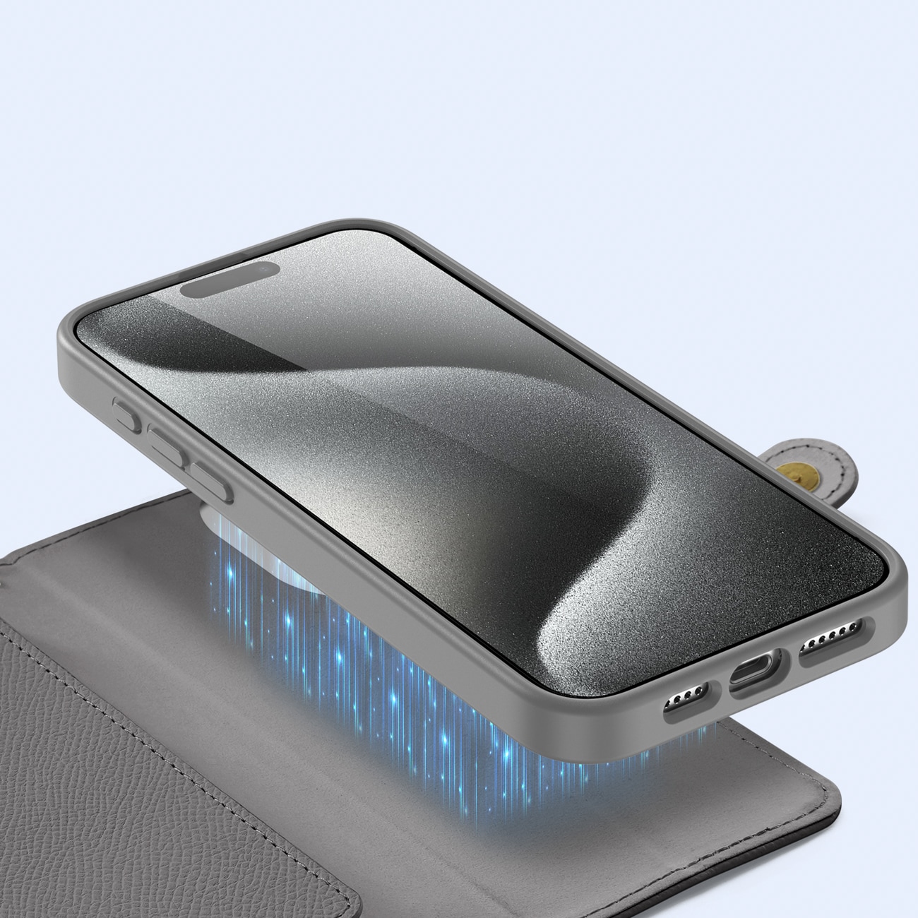 Dux Ducis Lawa lærveske for iPhone 15 Pro - grå