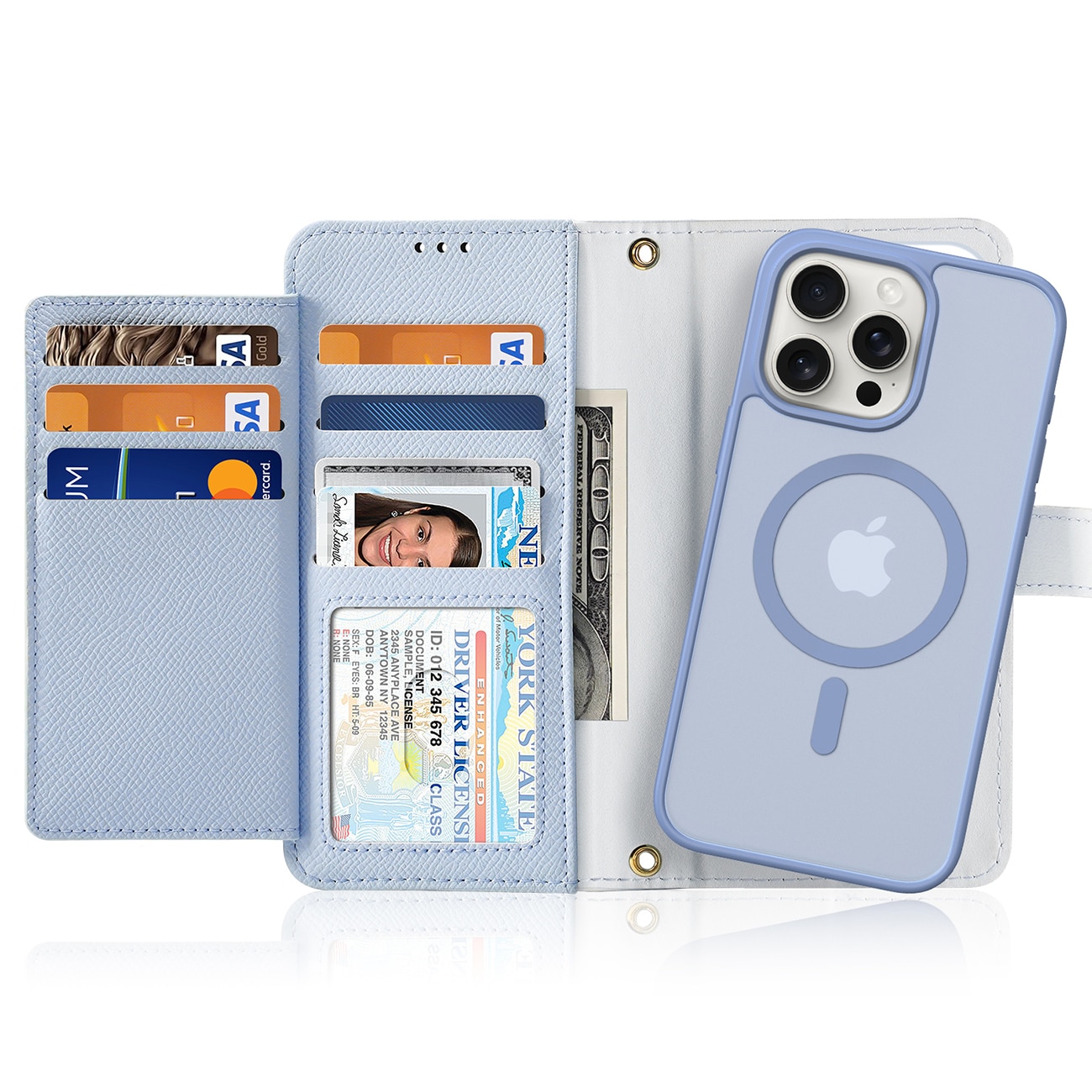 Dux Ducis Lawa lærveske for iPhone 15 Pro - Blå