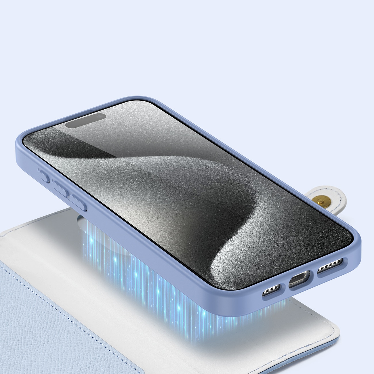 Dux Ducis Lawa lærveske for iPhone 15 Pro - Blå