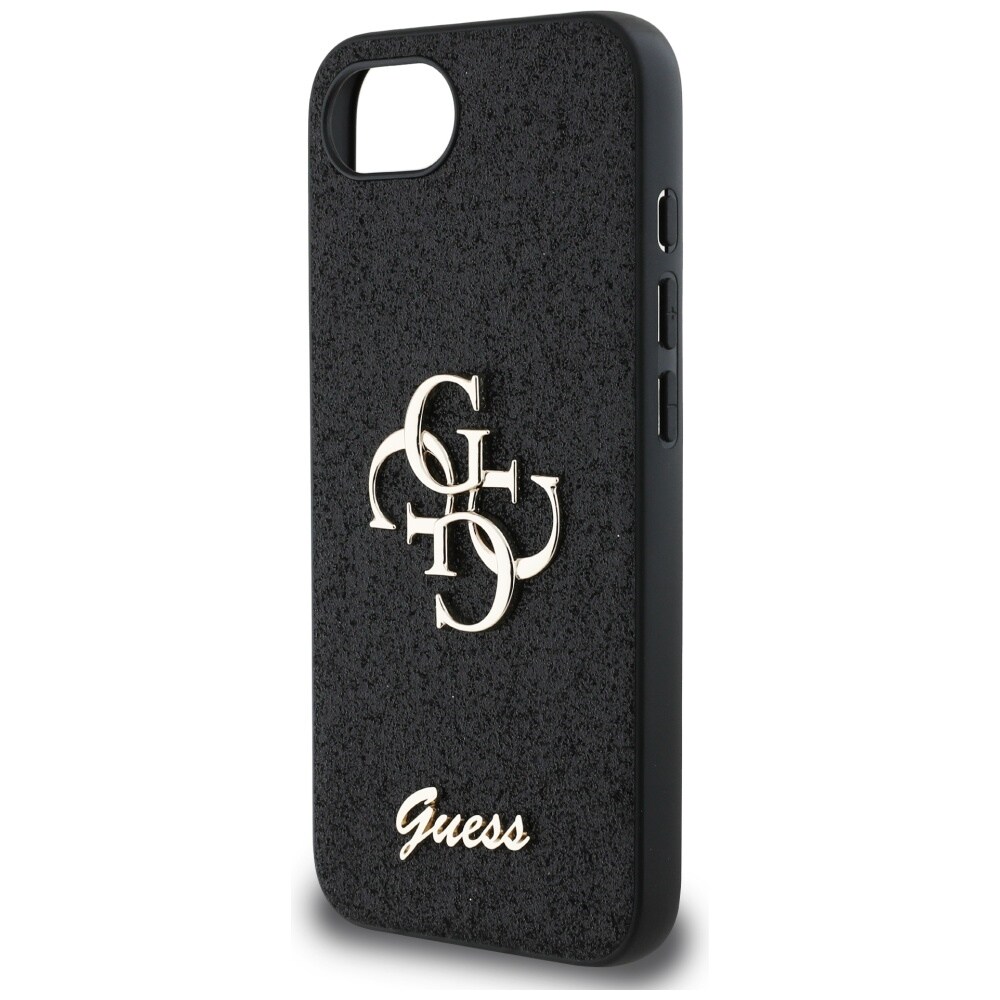 Guess Fast Glitter Big 4G-etui for iPhone 16e - svart