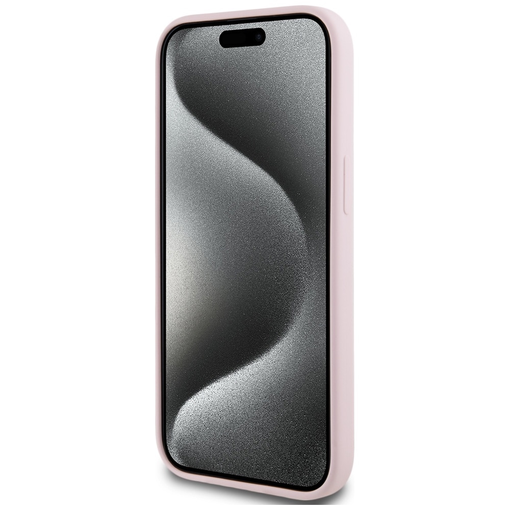 Karl Lagerfeld MagSafe iPhone 15 Plus-etui i silikon Karl&Choupette - Rosa