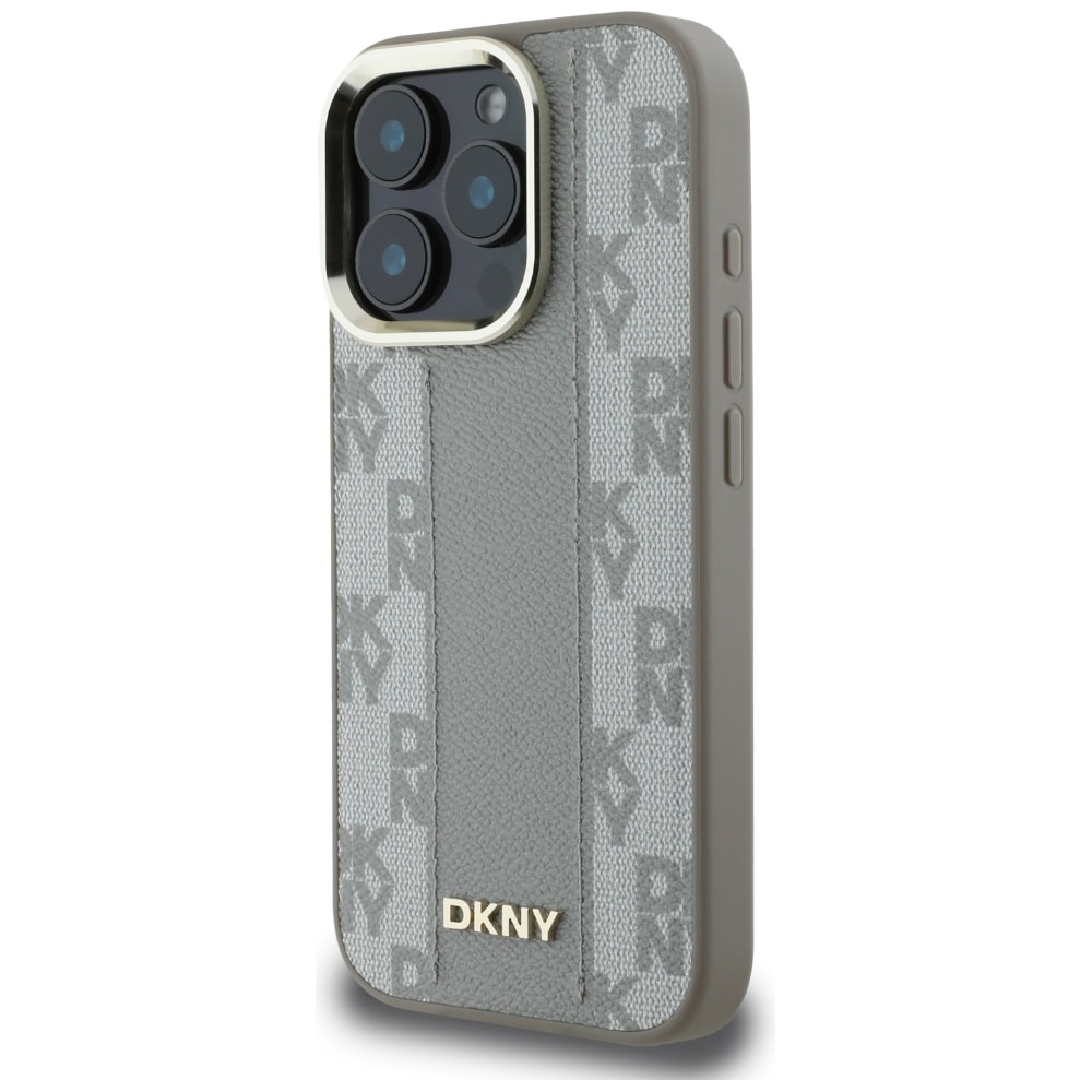 DKNY Magsafe iPhone 16 Pro Max-etui med rutete mønster - Beige