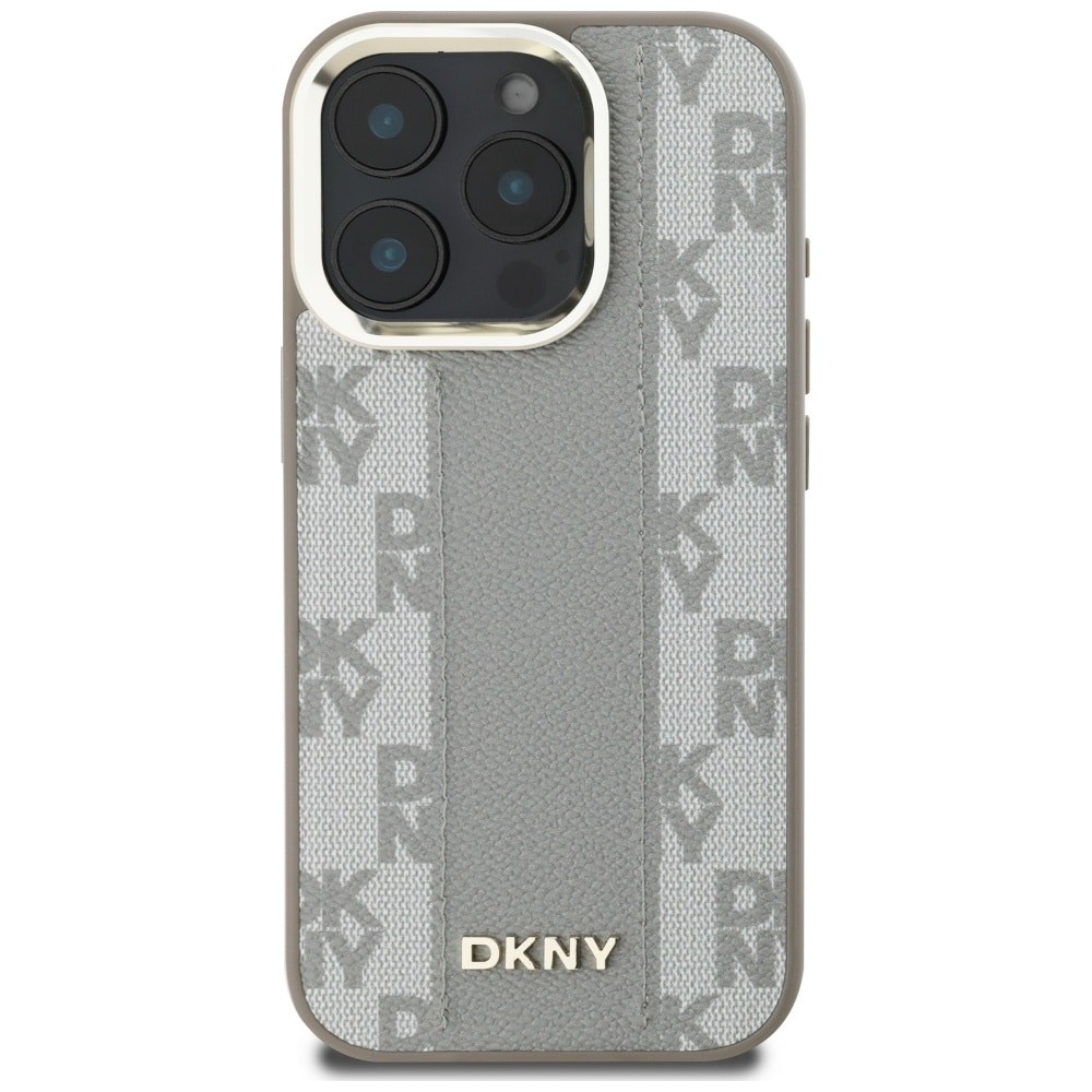 DKNY Magsafe iPhone 16 Pro Max-etui med rutete mønster - Beige