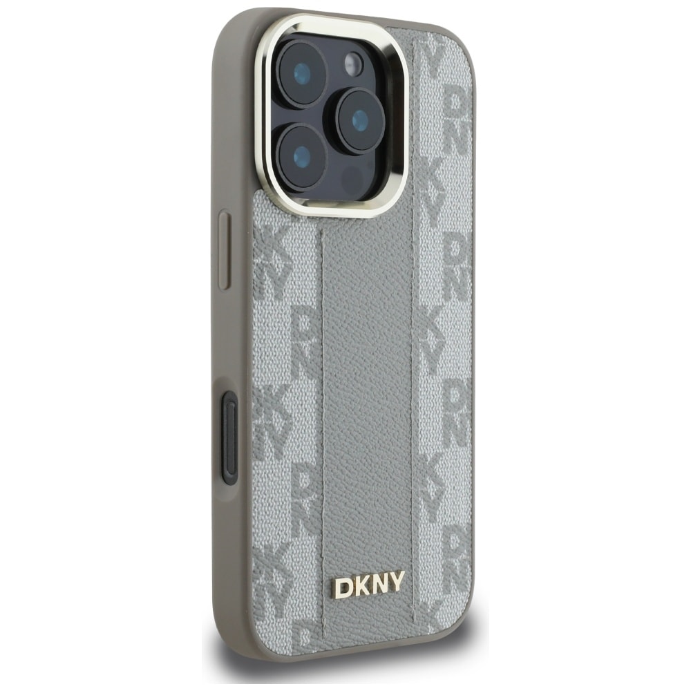 DKNY Magsafe iPhone 16 Pro Max-etui med rutete mønster - Beige
