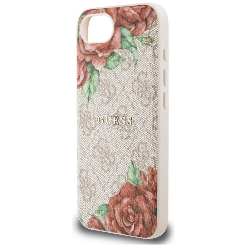 Guess 4G MagSafe iPhone 16e-etui med blomstertrykk - rosa