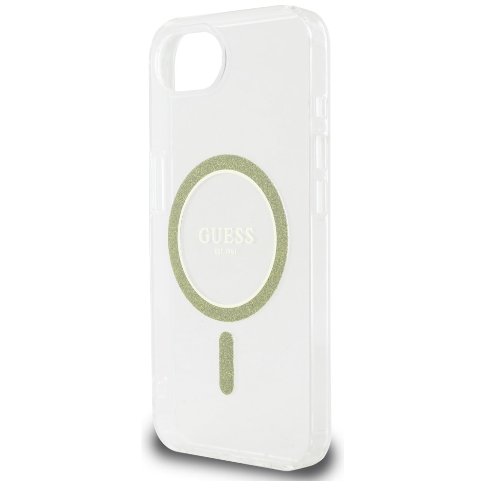 Guess IML Glitter Circle MagSafe iPhone 16e-etui - klart
