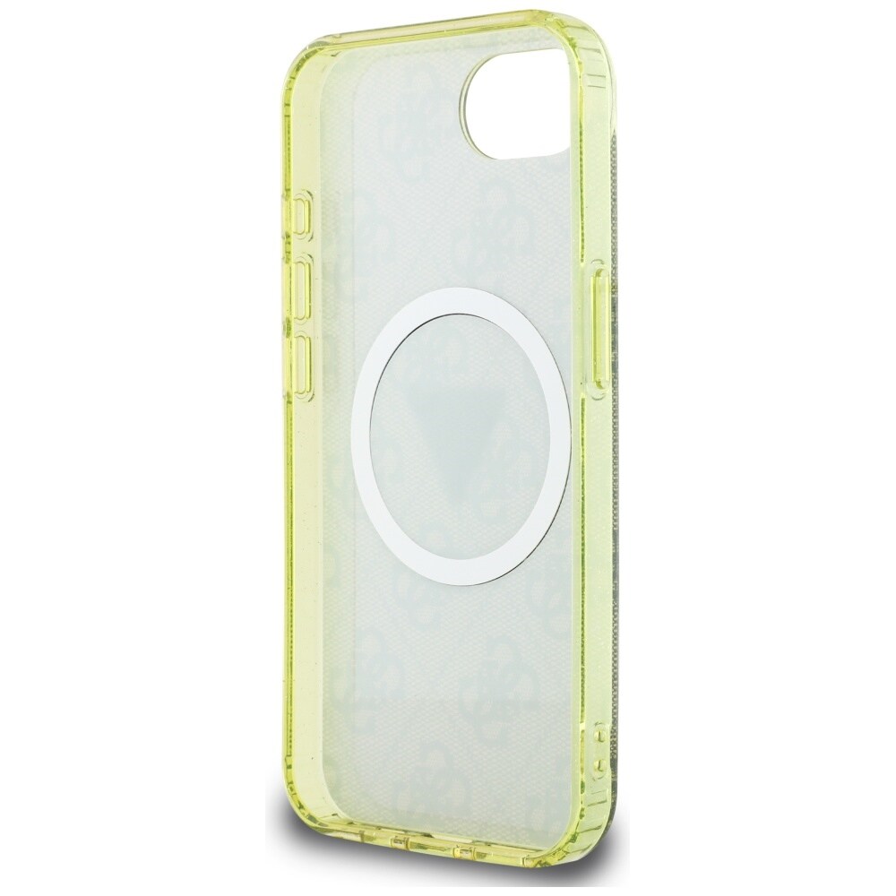 Guess IML Metall Glitter 4G Circle Triangle MagSafe-etui for iPhone 16e - brun