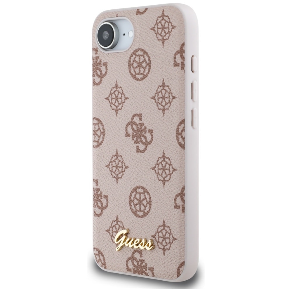 Guess MagSafe iPhone MagSafe-etui med Peony Script-logo iPhone 16e - brun